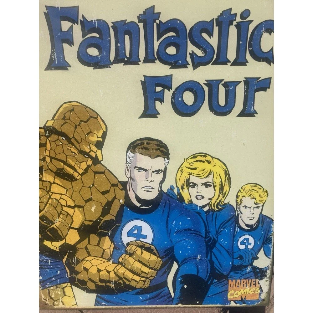 Marvel Fantastic Four Retro Comic Metal Tin Sign 16”x12” Desperate Enterprises
